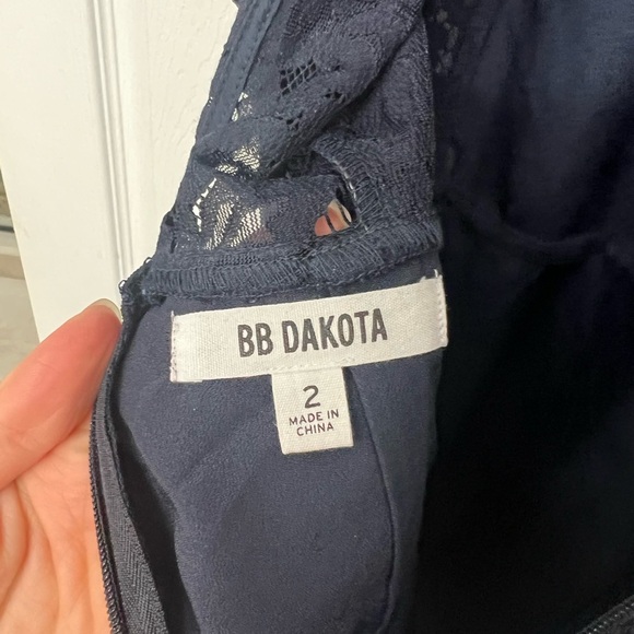 High Neck Navy Lace Halter Dress - Picture 7 of 7